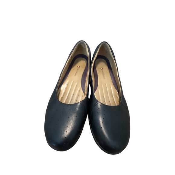 Clarks Unstructured Gunmetal Soft Leather Shoes Sz 10‎ - Picture 2 of 7